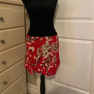 Jantzen Red and White Floral Mini Skirt